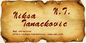 Nikša Tanacković vizit kartica